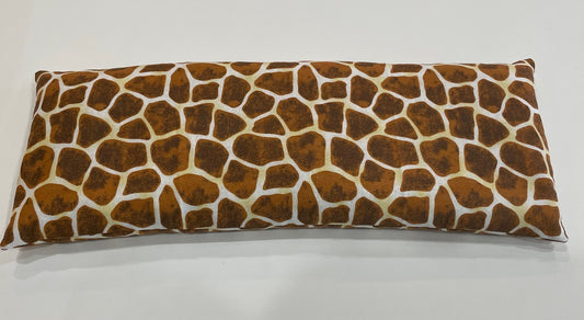 Brown and Beige in a Giraffe Pattern Small Neck 5 x 13 Heating Pad