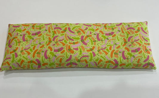 Lime Green with a Multi Color Confetti Pattern Small Neck 5 x 13 Heating Pad