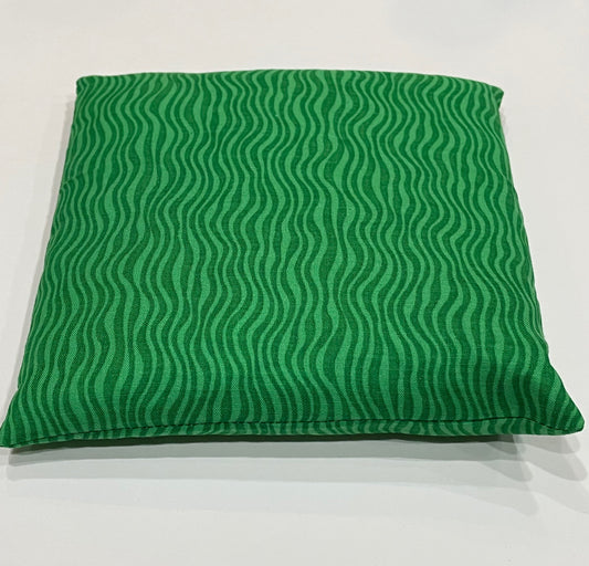 Green and Light Green Zebra Print Medium Square 7 x 7 Heating Pad