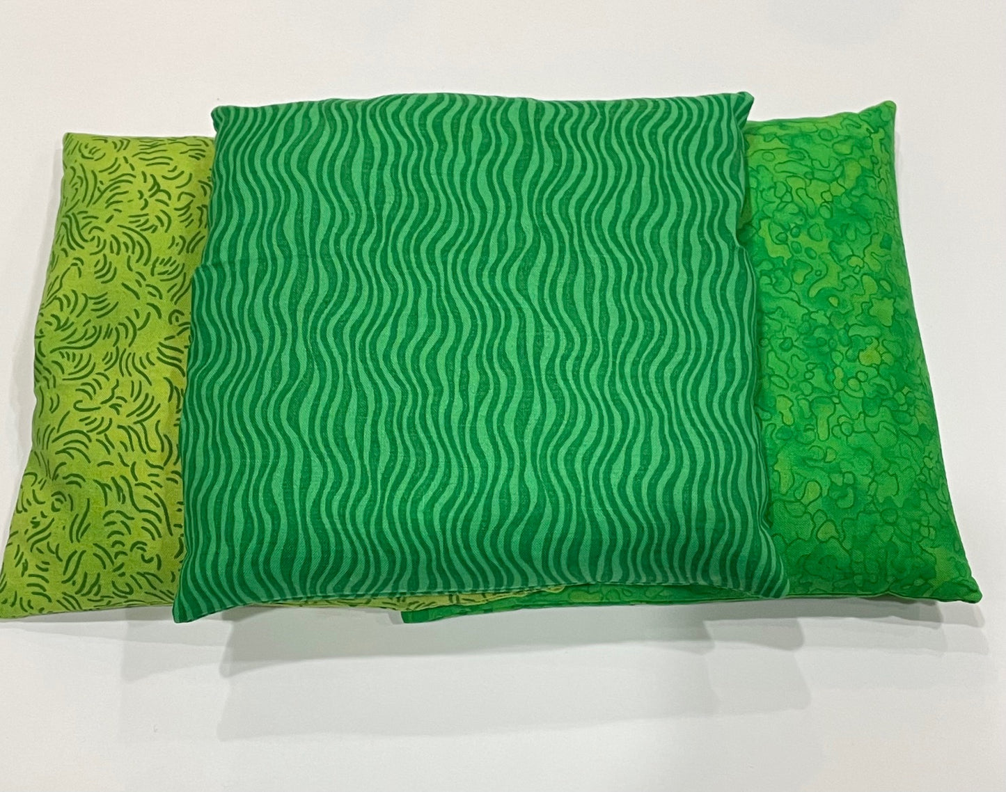 Green and Light Green Zebra Print Medium Square 7 x 7 Heating Pad