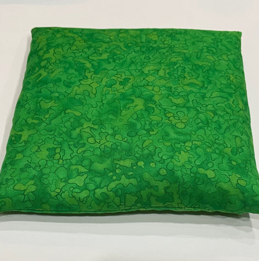 Bright Green with a Light Green Water Drop Pattern Medium Square 7 x 7 Heating Pad