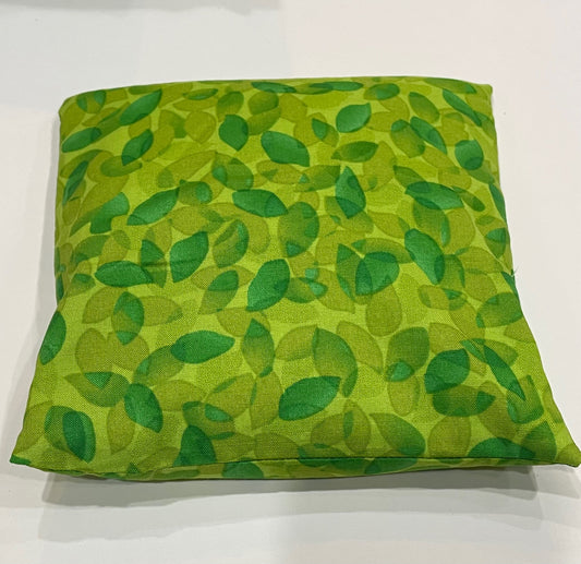 Lime Green with a Dark Green and Olive Green Leaf Pattern Medium Square 7 x 7 Heating Pad