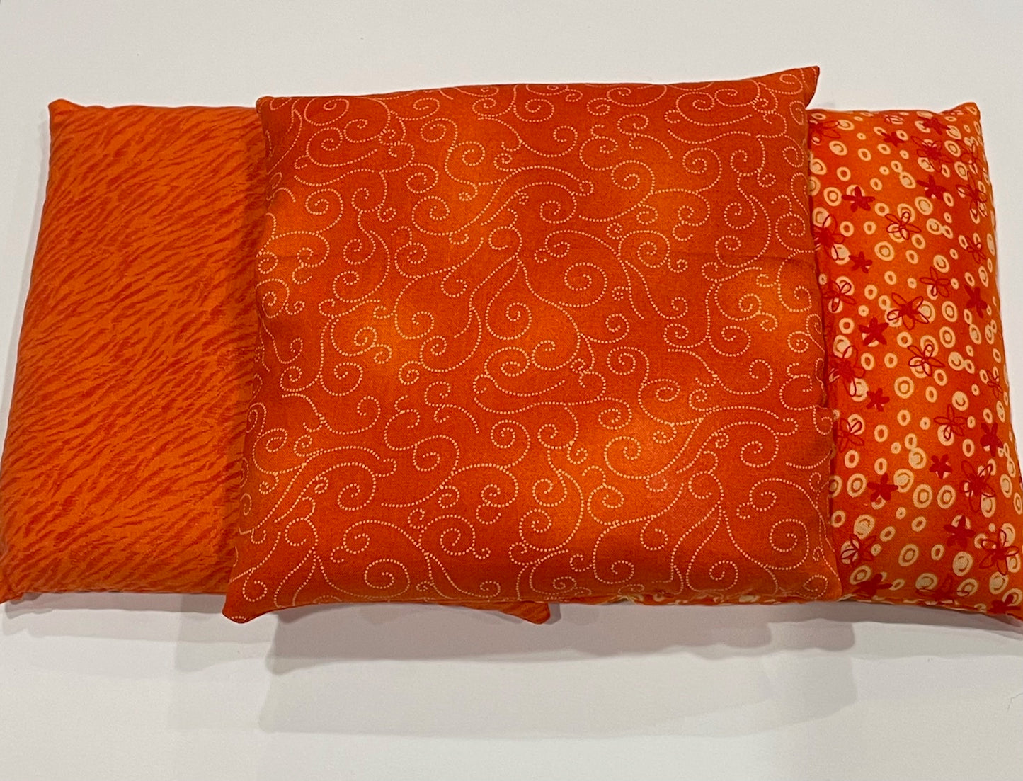 Orange with White Swirl Pattern Medium Square 7 x 7 Heating Pad