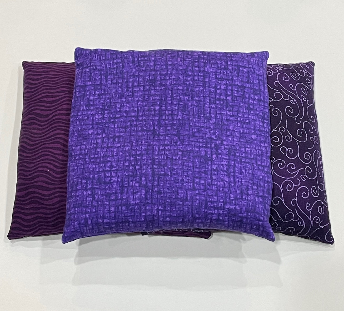 Purple with Square Print Pattern Medium Square 7 x 7 Heating Pad