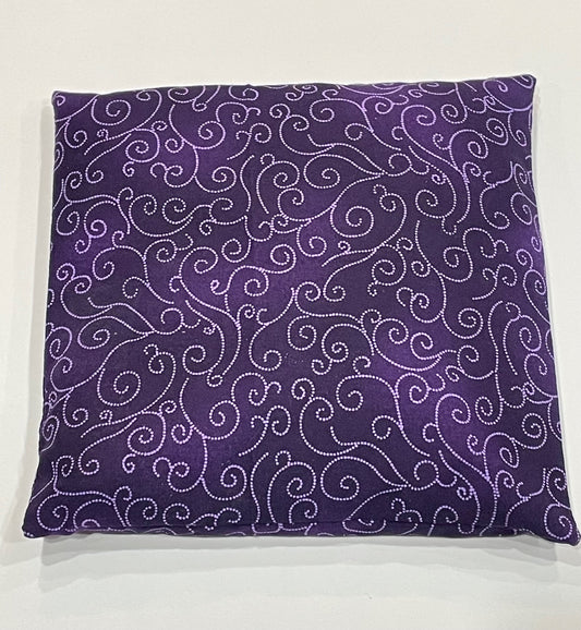 Purple with White Swirl Medium Square 7 x 7 Heating Pad