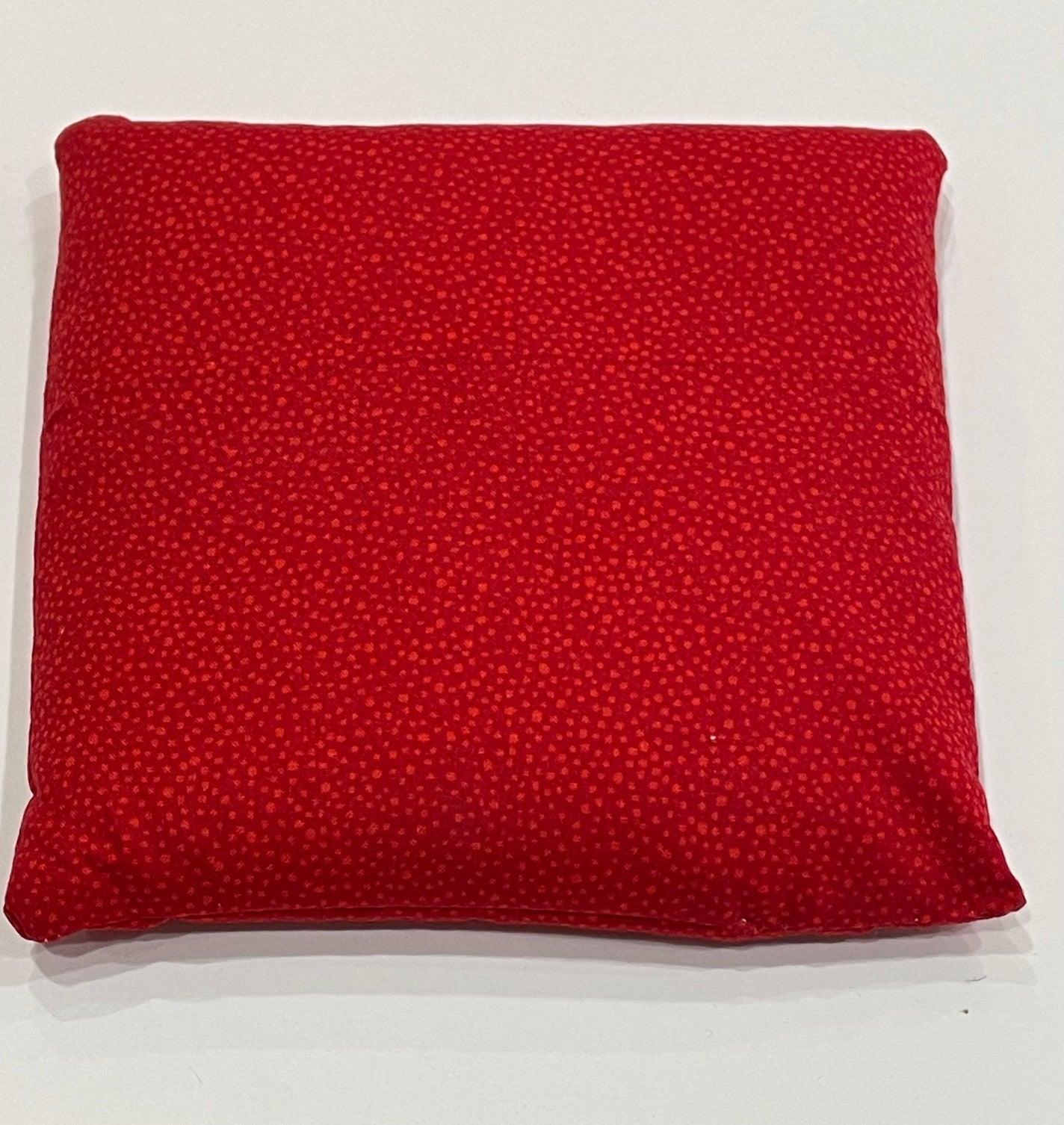 Red with a Light Red Dot Pattern Medium Square 7 x 7 Heating Pad