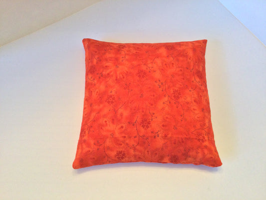 Orange Floral Small Square 5 x 5 Heating Pad