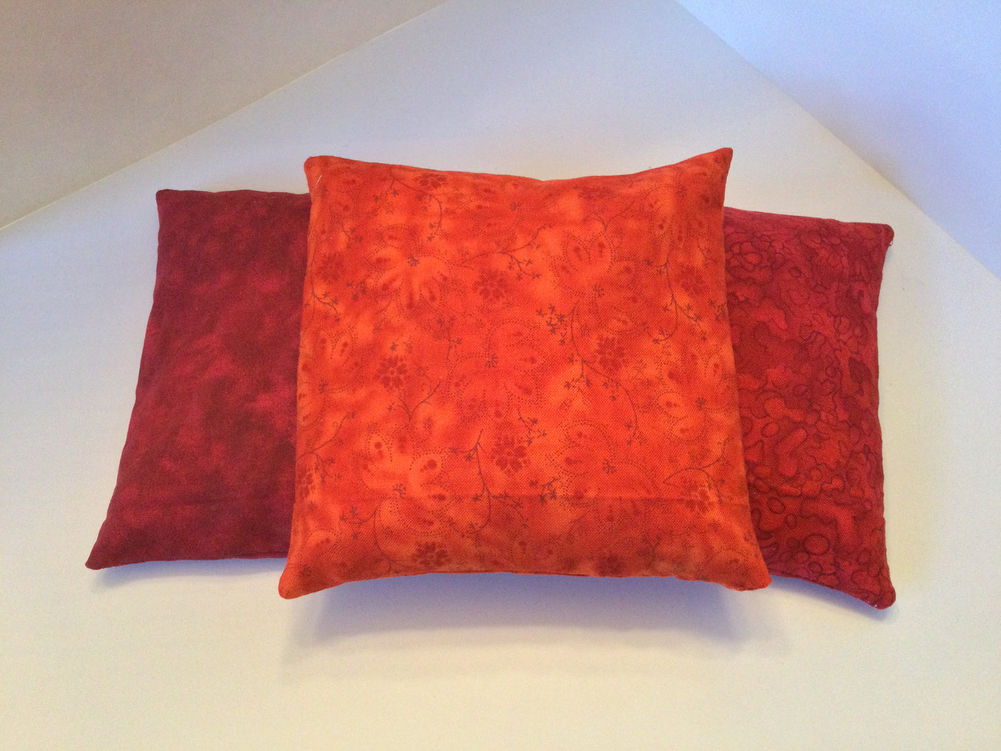 Orange Floral Small Square 5 x 5 Heating Pad