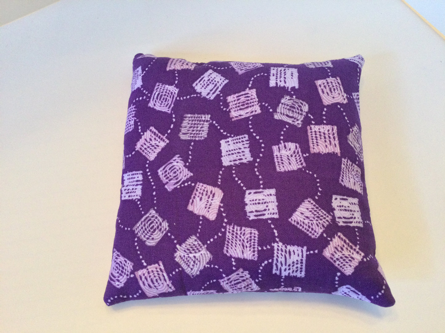 Purple and White Square Small Square 5 x 5 Heating Pad