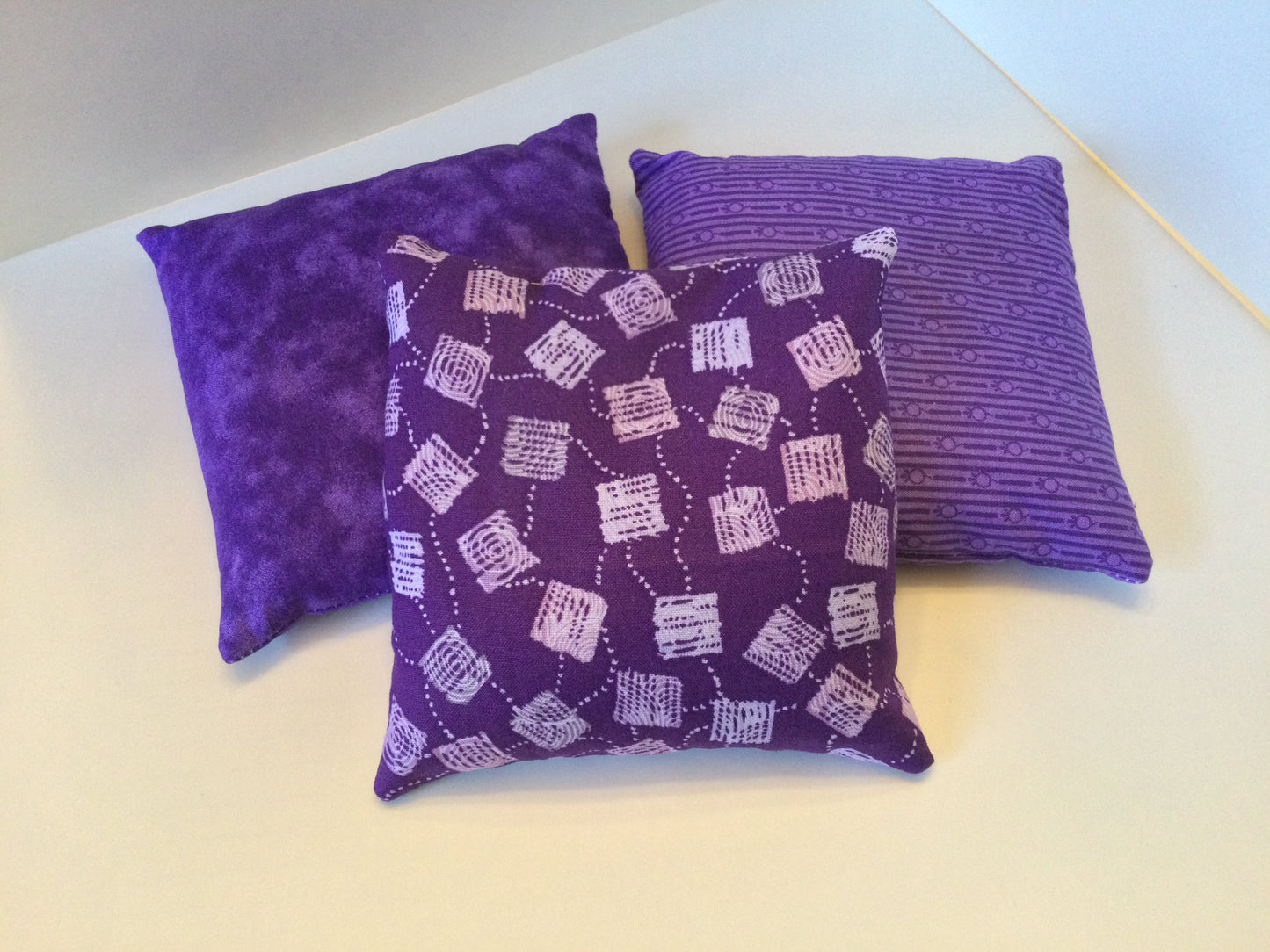 Purple and White Square Small Square 5 x 5 Heating Pad