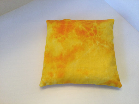 Yellow and Orange Tie Dye Small Square 5 x 5 Heating Pad