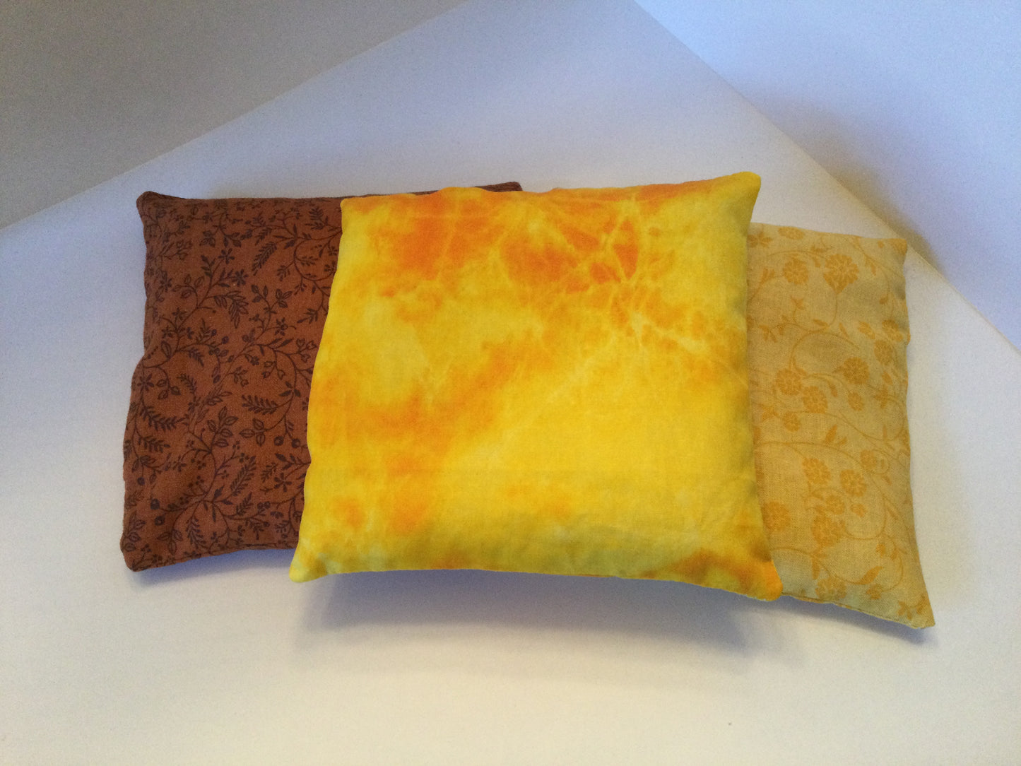 Yellow and Orange Tie Dye Small Square 5 x 5 Heating Pad