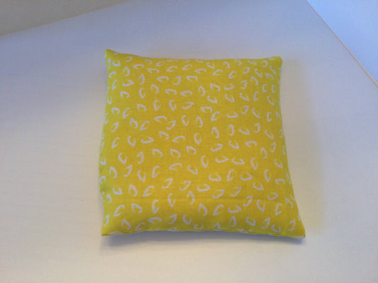 Yellow and White Cheetah Marks Small Square 5 x 5 Heating Pad